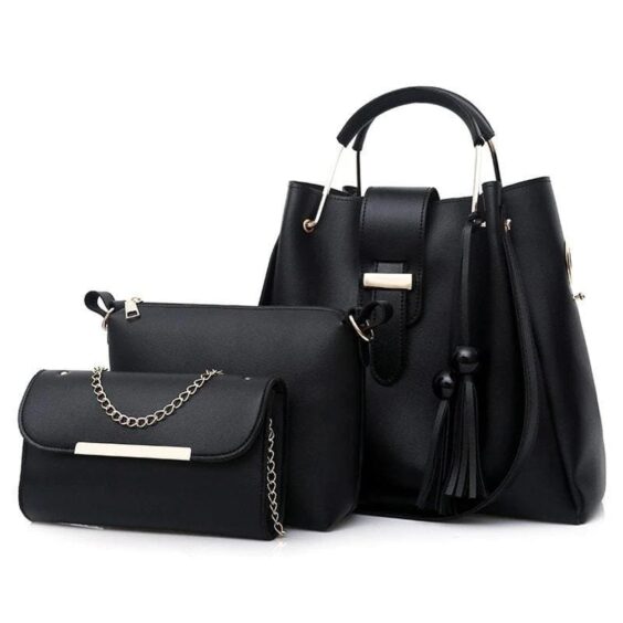 3 Pcs PU Leather Handbag - Image 3